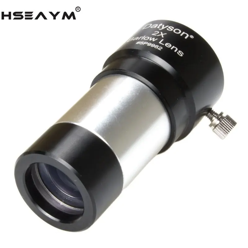 

HSEAYM 2X Extenders Barlow Lens 1.25" Metal Astronomical Telescope Eyepiece FMC Coating Ocular Achromatic Pure Optical Glass