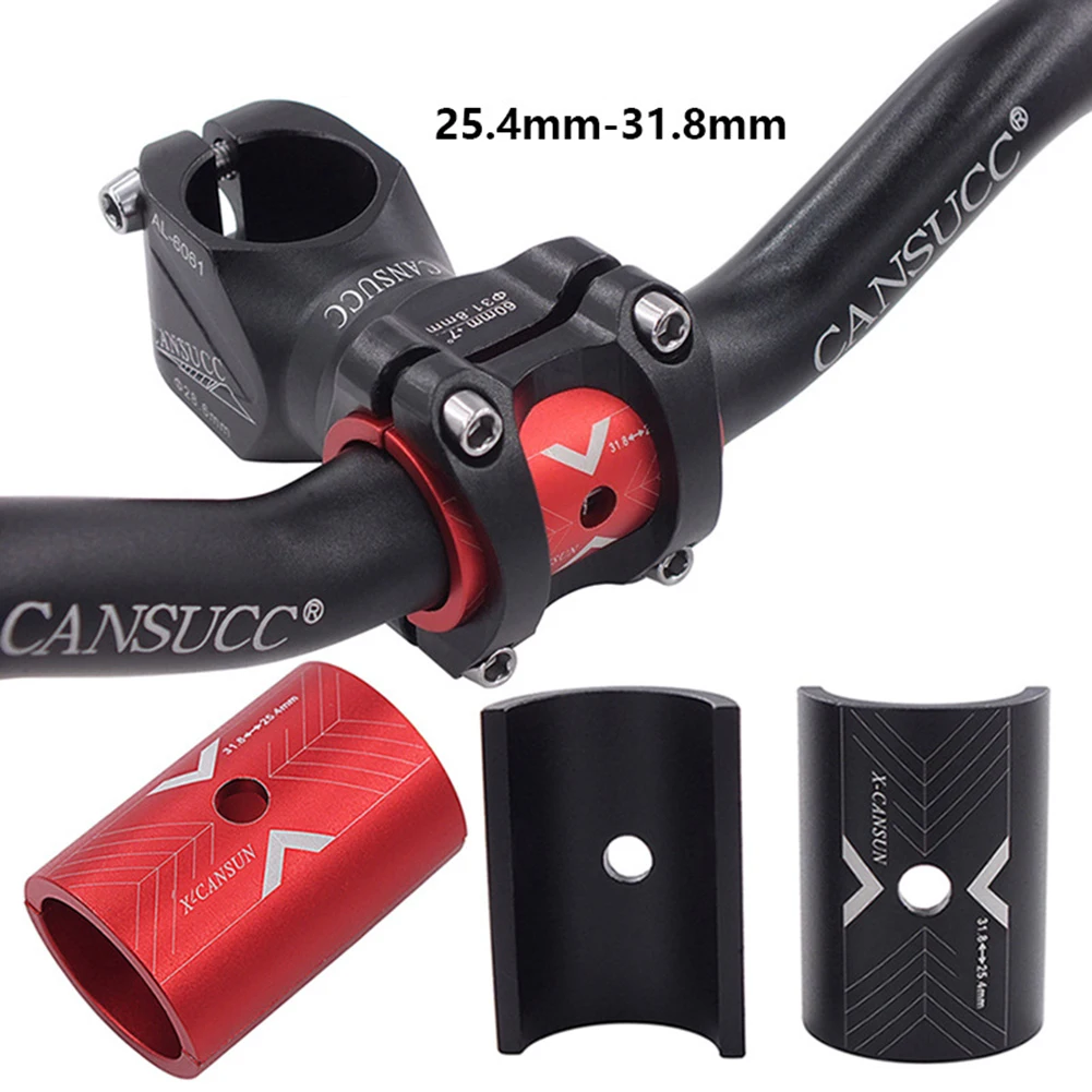 1 Paio Manubrio Bici Barra Spessore Distanziatore Stem Riduttore 25.4mm A 31.8mm