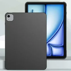 Enhanced Silicone Tablet Case - Flexible Soft Black TPU Shell Back Cover for iPad Air 11 2024 (Black Soft Case)