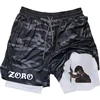 Men's Anime Printed Shorts, 2 in 1 Quick Drying Double Layer Athletic Shorts, Fitness, Outdoor Recreation, Training, 2024 3