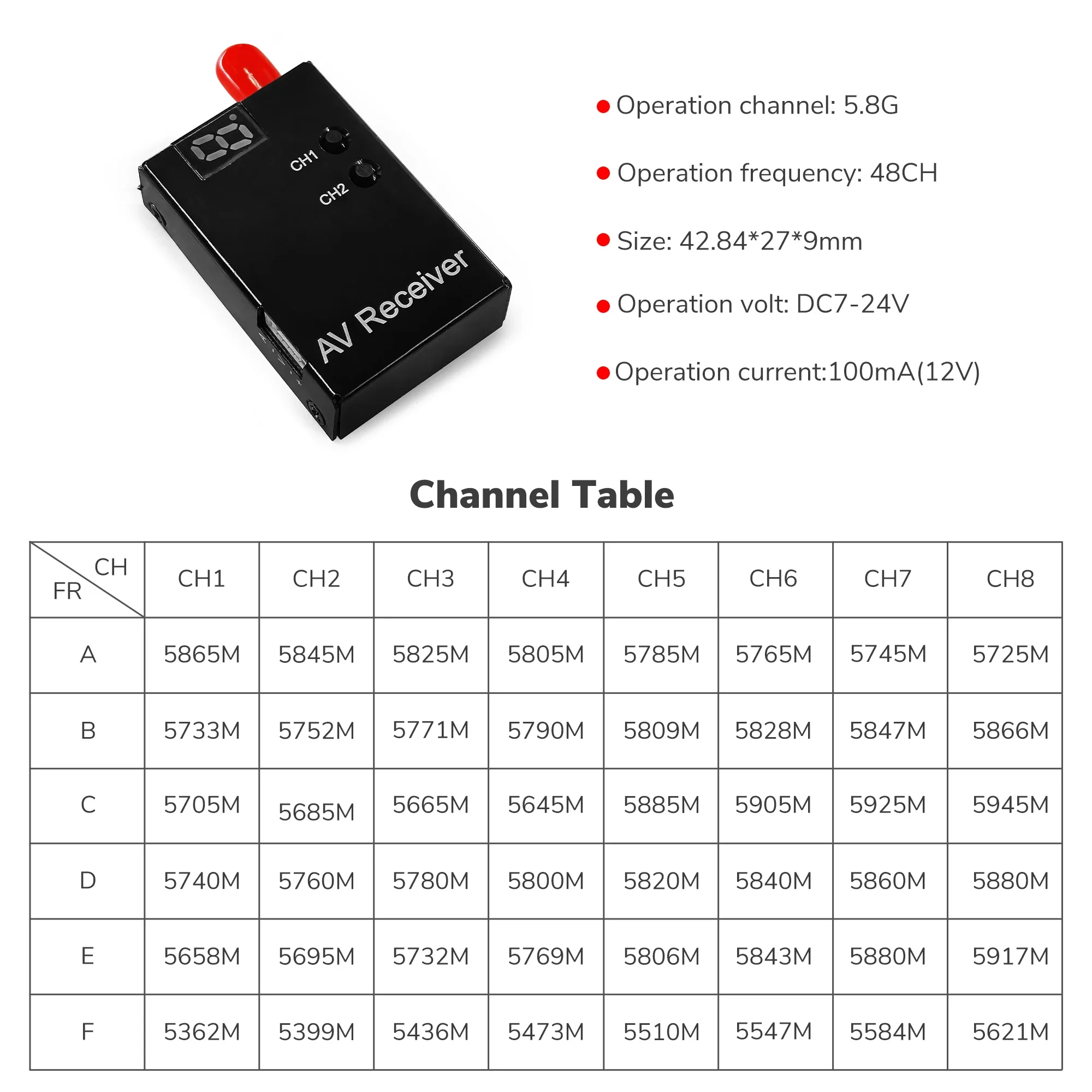 Radiolink    FPV ù , RC8X ۽ű, EWRF 708R, 5.8G, 48CH, ޴  