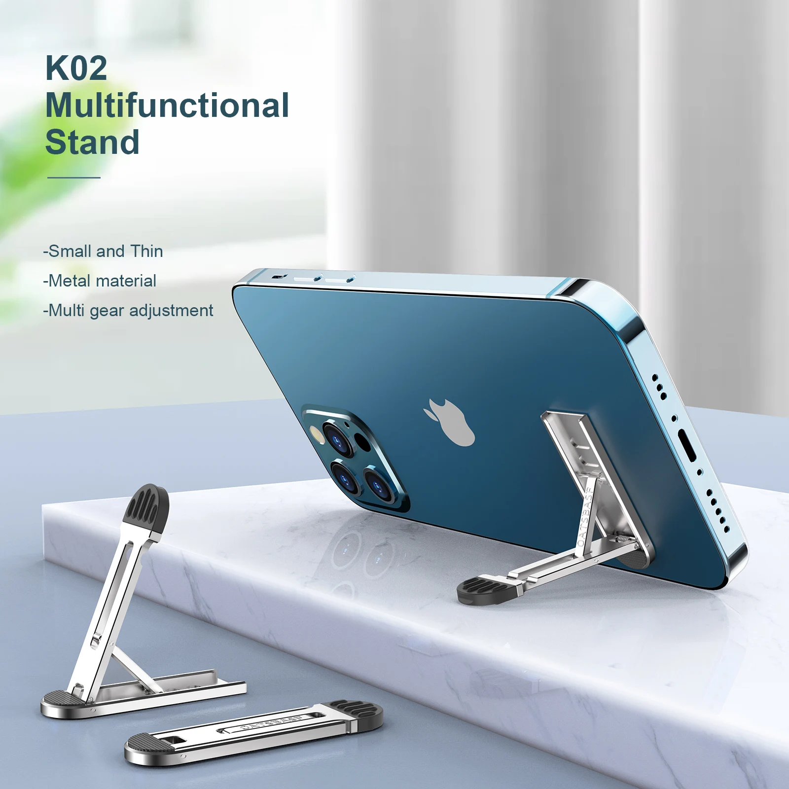 

Eary Ultra-Thin Invisible Phone Kickstand Aluminum Alloy Horizontal/Vertical Placement Desk Laptop Tablet Stand Holder iPad Tabs
