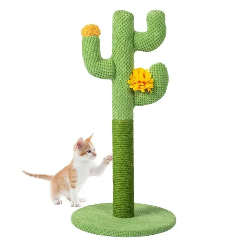 

Cactus Cat Climbing Frame Vertical Cactus Cat Tree Interactive Kitten Scratcher Featuring 3 Scratching Poles For Indoor Adult