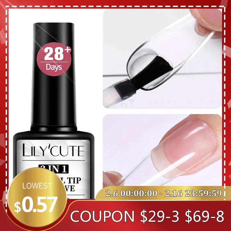 Lilycute 7Ml Soft Gel Tip Colla Adesiva Per False Tips Extend Press On Nail Art Long Lasting Soak Off Uv Gel Nail Polish