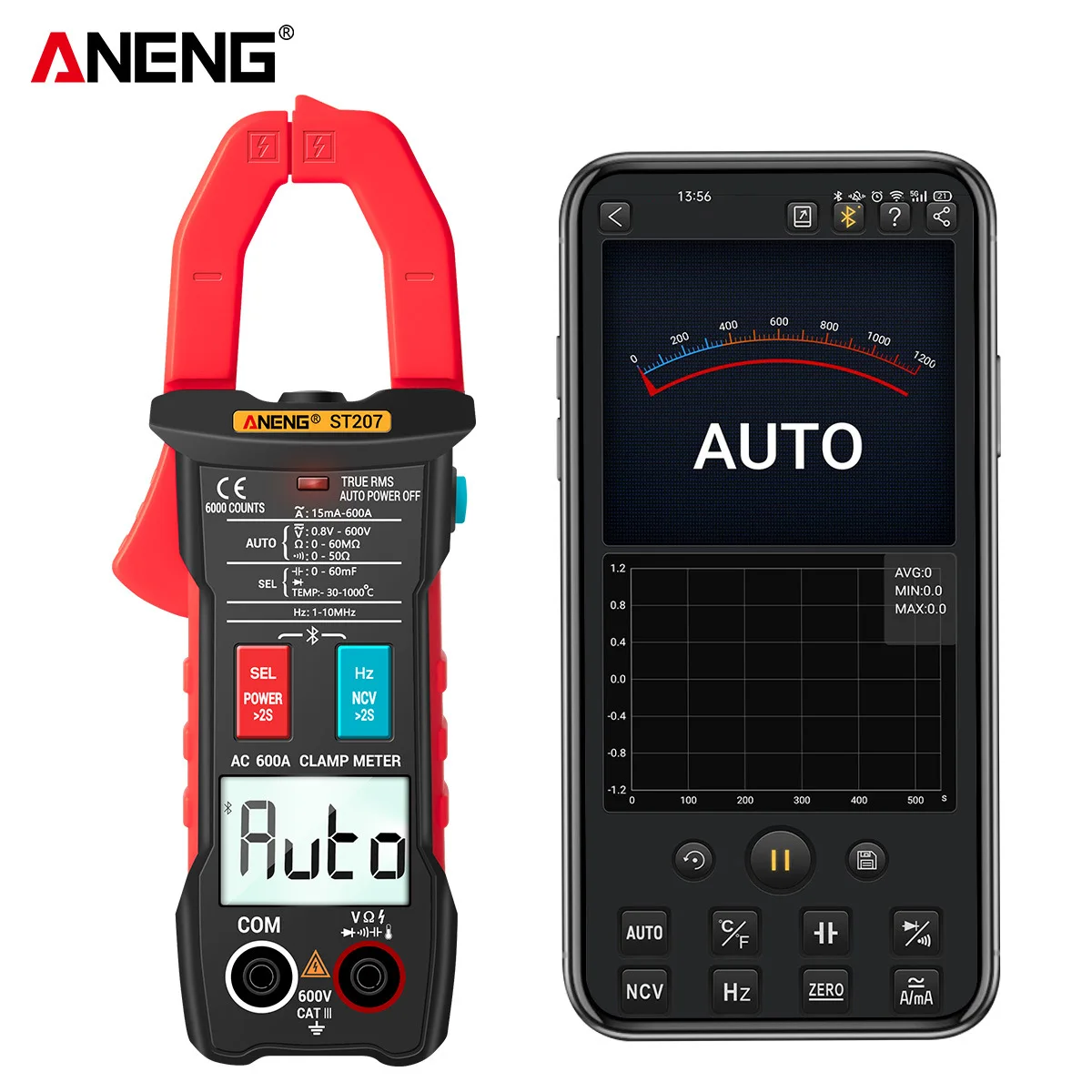 ANENG Bluetooth APP intelligent anti-burn multimeter anti-burn remote data monitoring online resistance power