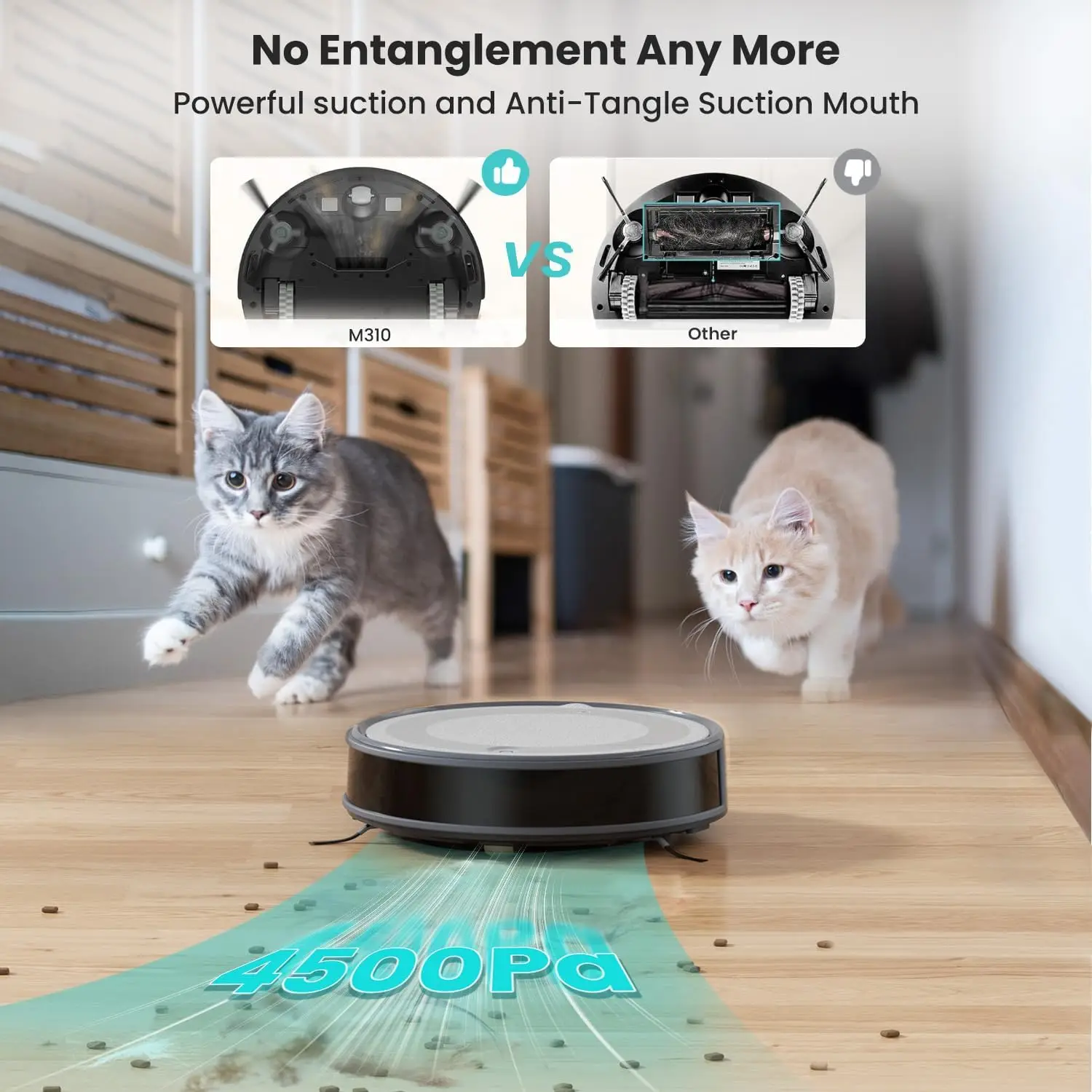 Robot Vacuum Cleaner-4500Pa Powerful Suction, PreciSense Obstacle Avoidance, Slim, Quite, 140 Mins Self-Charging Rob