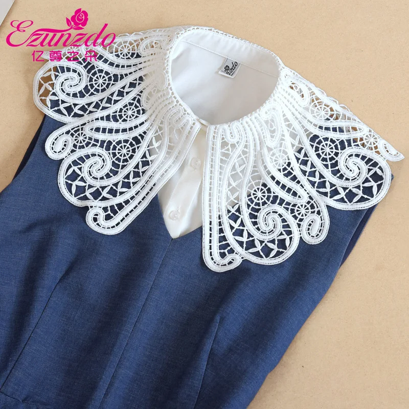 

Big Lapel White Fake Collar for Women False Collars Ladies Turndown Detachable Collar Elegant Women Fake Half Shirt Crop Tops