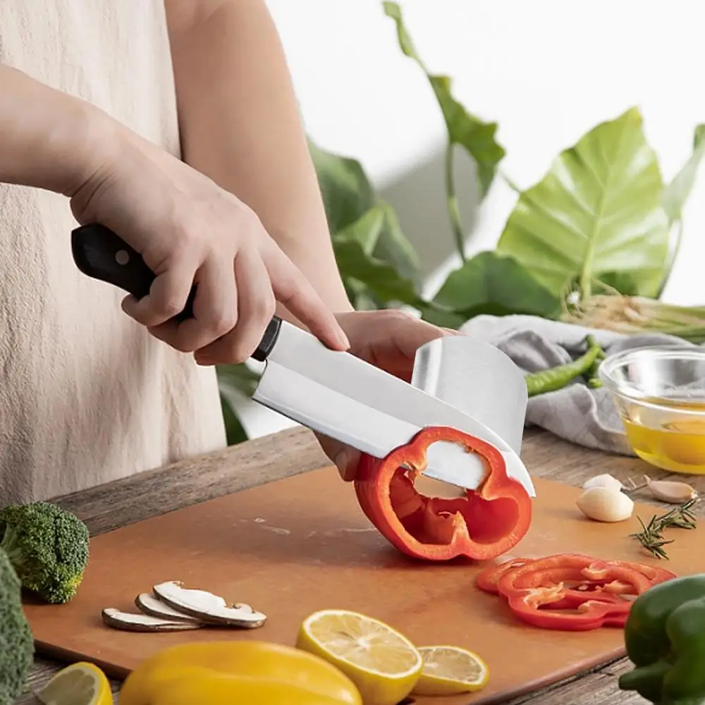 Description Picture 3 of itemStainless Steel Finger Protector Anti-cut Finger Guard Safe Vegetable Cutting Hand Protector Kitchen Accessories