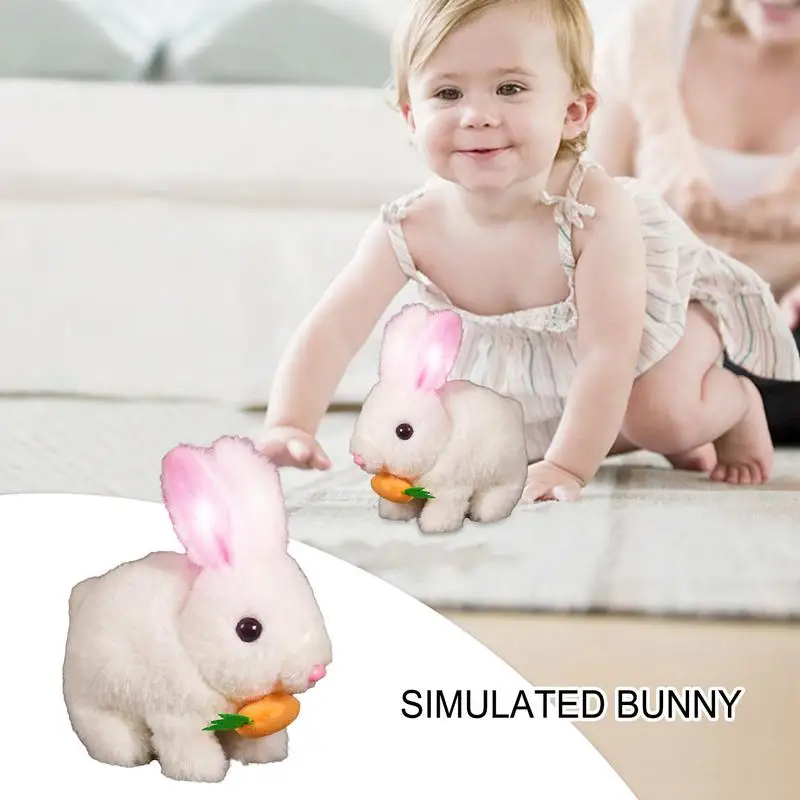 Electronic Rabbit Toy Simulated Bunny Doll Interactive Plush Figures Hopping Robotic Animal Jumping toys birthday gifts for Kids
