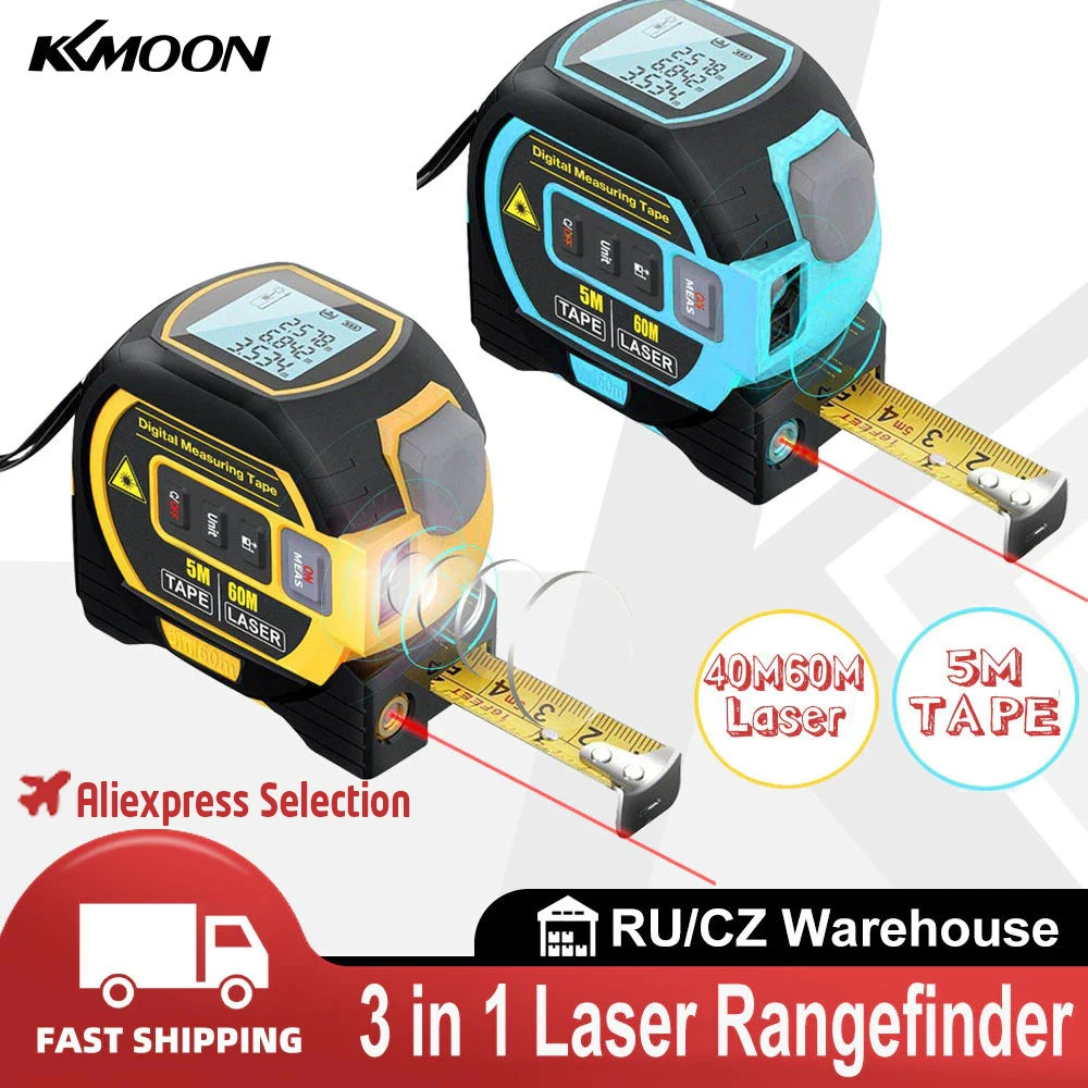 3 En 1 Télémètre Laser 5 M Ruban À Mesurer Règle Écran LCD Avec  Rétro-éclairage Distance Mètre Volumes De Surface Bâtiment Dispositif De  Mesure - Temu Canada