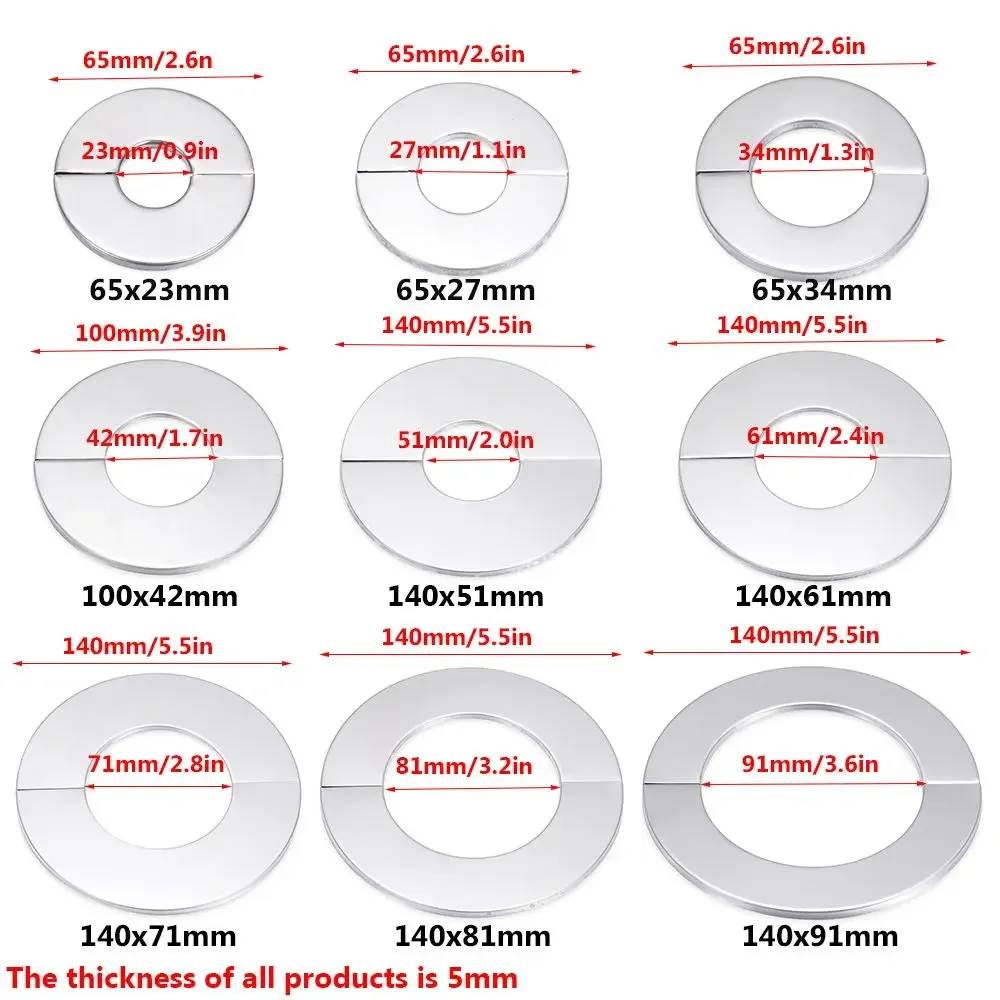 

1Pcs Stainless Steel Shower Faucet Decorative Cover Self-Adhesive Water Pipe Wall Covers Bathroom Kitchen Accessories