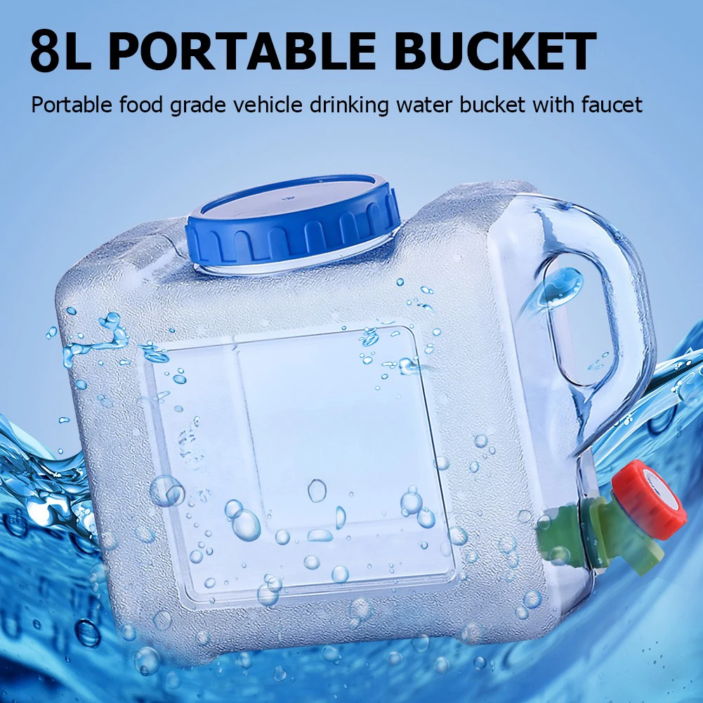 Food Grade 8L Water Container with Faucet for Outdoor Camping