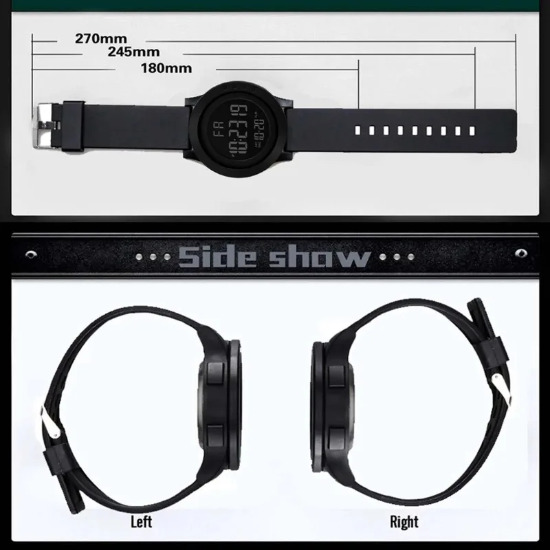 Classic Digital Watch for Men Electronic Waterproof LED Alarm Stopwatch Sport Casual - 5