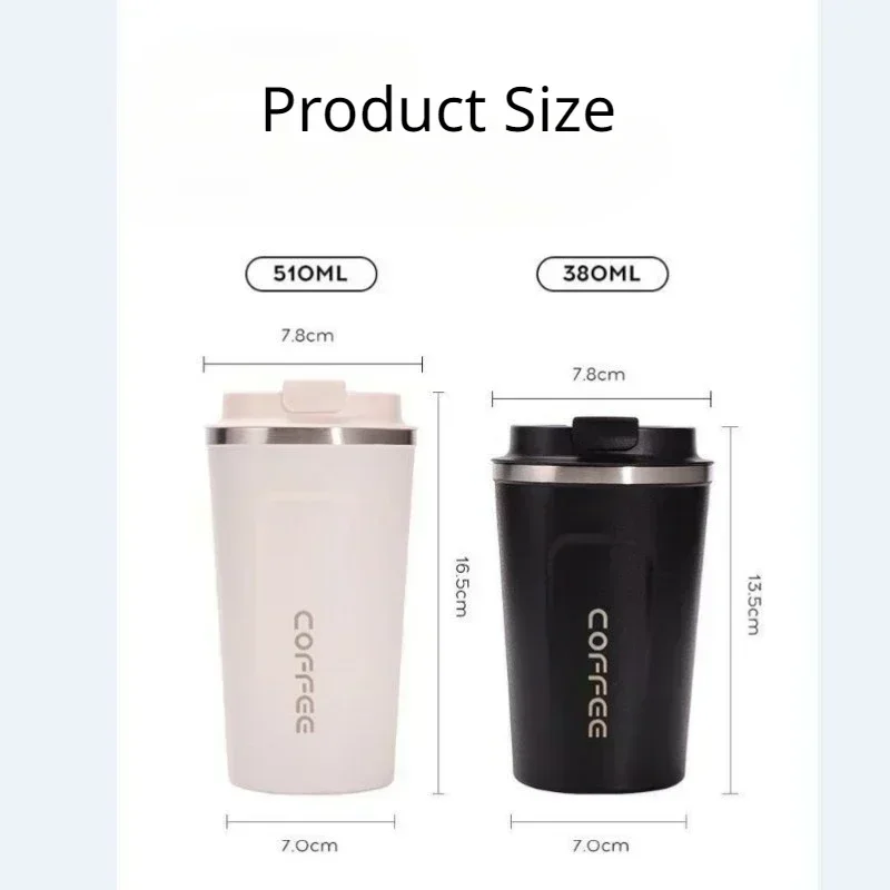 Stainless Steel Vacuum Flask Outdoor Portable Thermal Mug Coffee Cup 380/510ML Kitchen Accessories