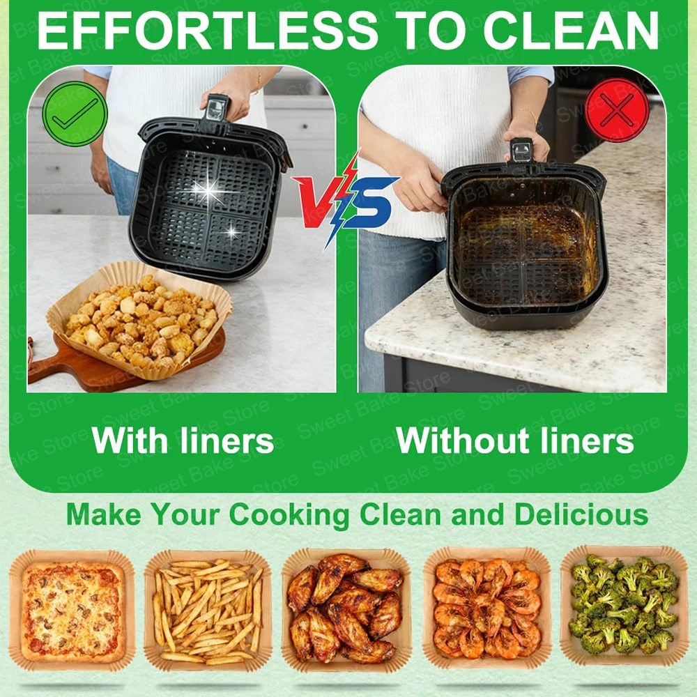 Eco-Friendly Disposable Paper Trays for XL Air Fryers (8-12QT)