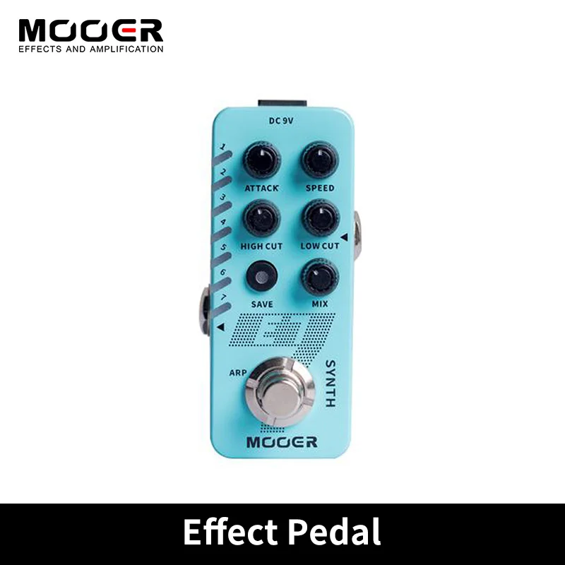 

MOOER E7 Synth Guitar Pedal 7 Types Custom Synthesizer Synth Tones Like Trumpet Organ 8 Bits EDM/Pad with Individual Arpeggiator