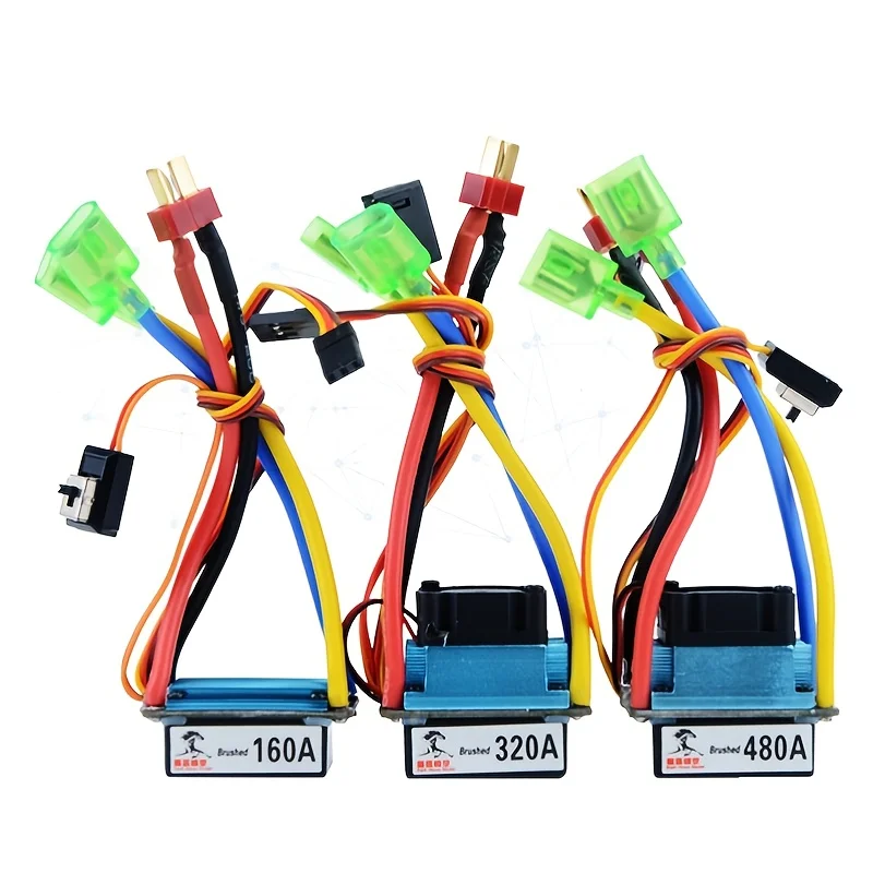 

Щеточный двигатель 160A 320A 480A, электрическое регулирование, ЭСКЗА 5 В, водонепроницаемая модель корабля 2-3s, регулятор