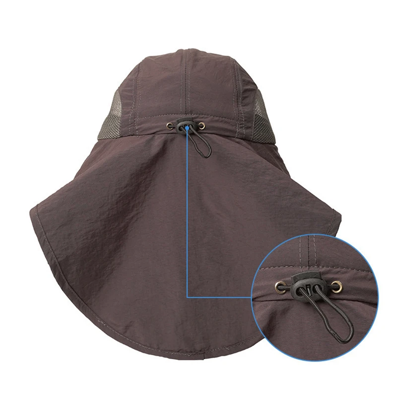 Baseball Hat Wide Brim Sun Cooling Neck Guard Safari Cap for Hiking Fishing Outdoor