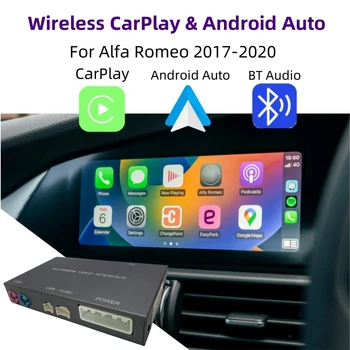 Interfaccia auto Android CarPlay wireless per Alfa Romeo Stelvio Giulia 2017-2020 Funzioni di gioco per auto di navigazione AirPlay