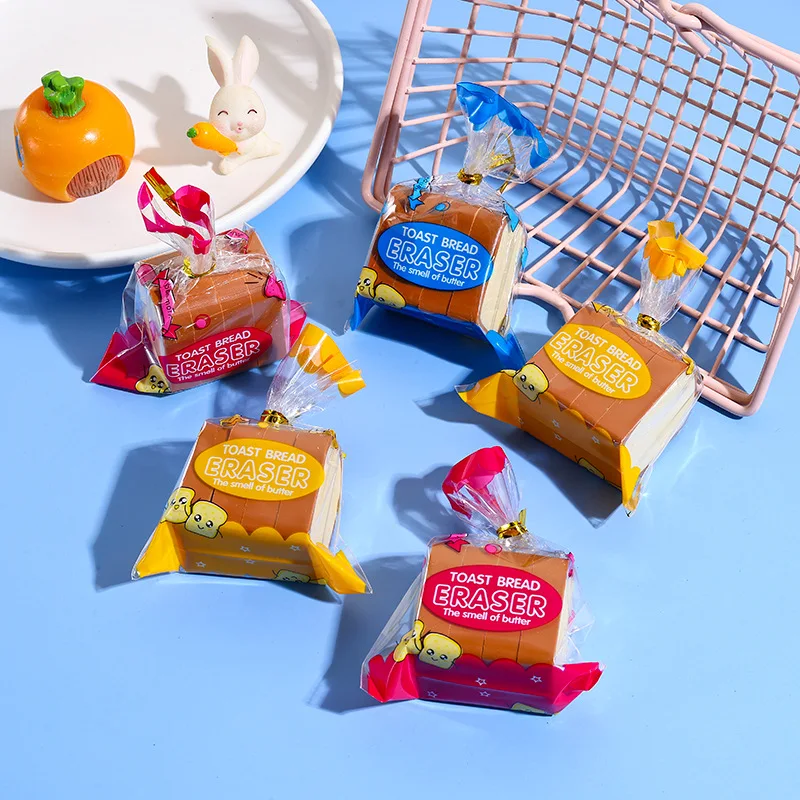 Set di 4 Gomme da Cancellare a Forma di Toast Kawaii, Kit in Gomma Morbida per Disegno Artistico, Cancelleria Carina per Scuola, Regali Creativi per Studenti e Bambini - immagine 3