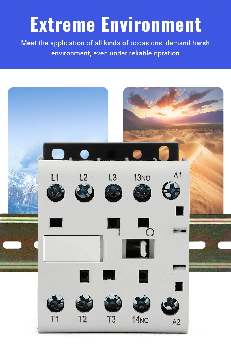 Description Picture 4 of itemCJX2-K Mini AC Contactor Din Rail 3P 3main 1NO/3main Coil Voltage 220V 50/60Hz 6A 9A 12A 16A