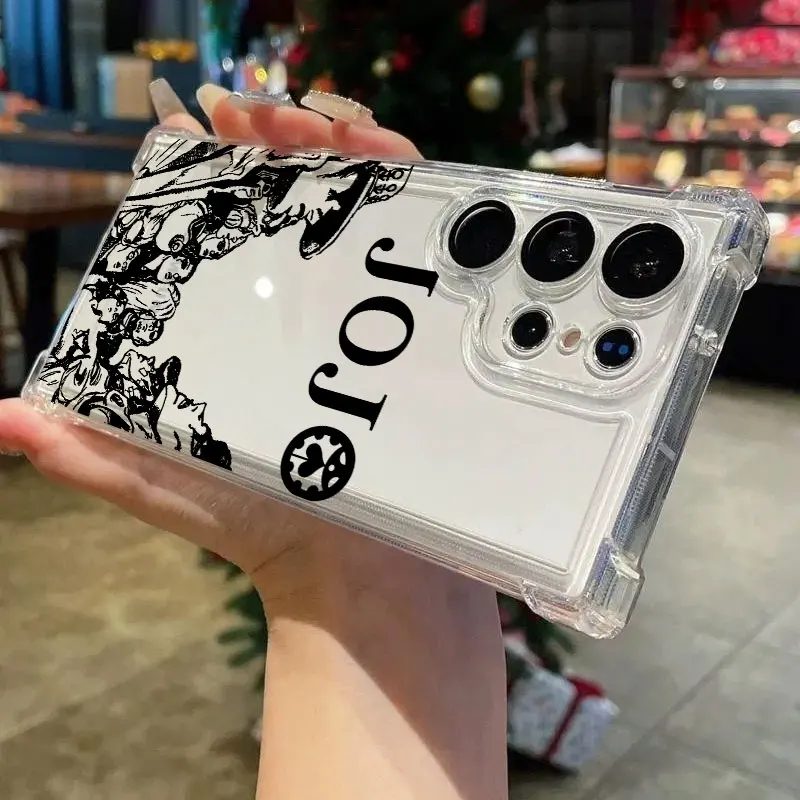 Anime-Inspired JOJO Kujo Jotaro Clear Shockproof Phone Case with Silicon Cover