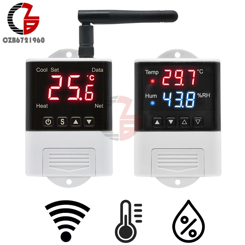 DTC1110 doppio termostato digale regolatore di temperatura termoregolatore intelligente AC110-220V interruttore di riscaldamento di raffreddamento con sonda del sensore  1420