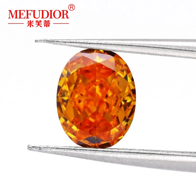 

Vivd Orange Color Oval Shaped High Carbon Diamond 3EX Cut 5*7mm-13*18mm Simulation Diamond Loose Stone