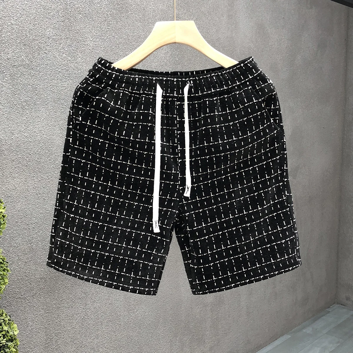 

Мужские летние модные свободные прямые шорты в шотландскую клетку