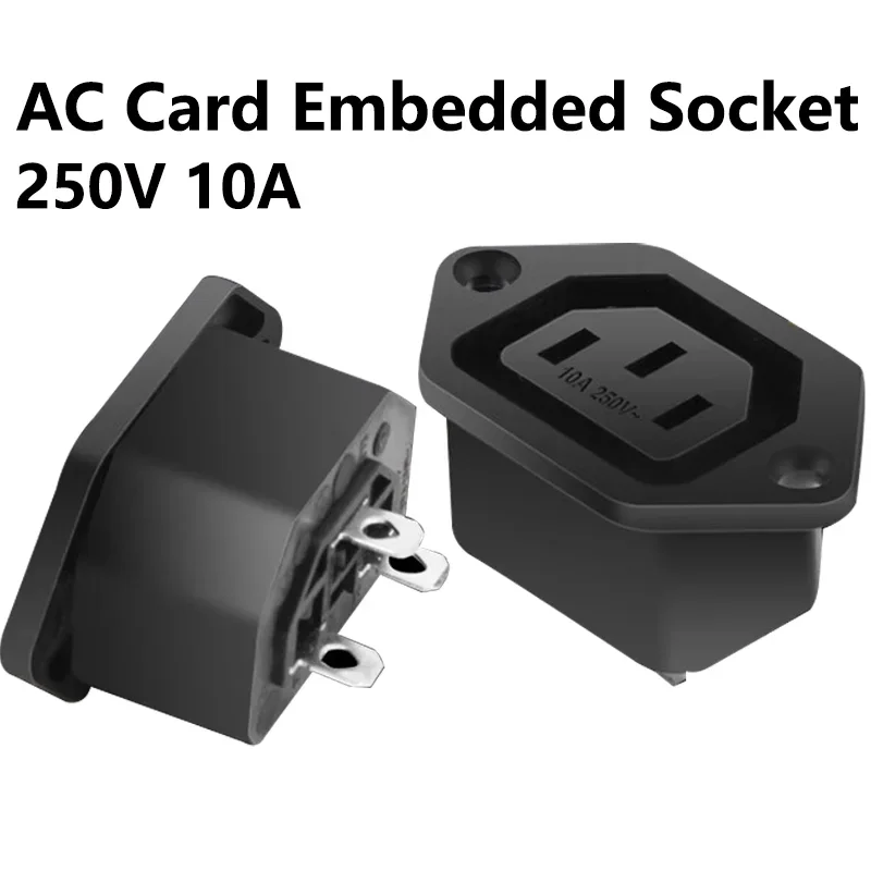 AC-04F Receptacle AC 250V10A Cable Wire Connector lEC 320 C14 Female AC Power Plug Inlet Socket Jack AC-06 Connector
