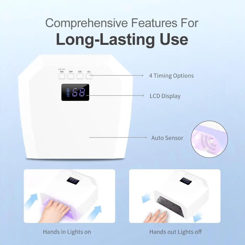 전문가용 고품질 휴대용 네일 살롱 램프 드라이어 무선 48W 젤 UV/LED 충전식 배터리 LED 네일 램프 빠른 건조