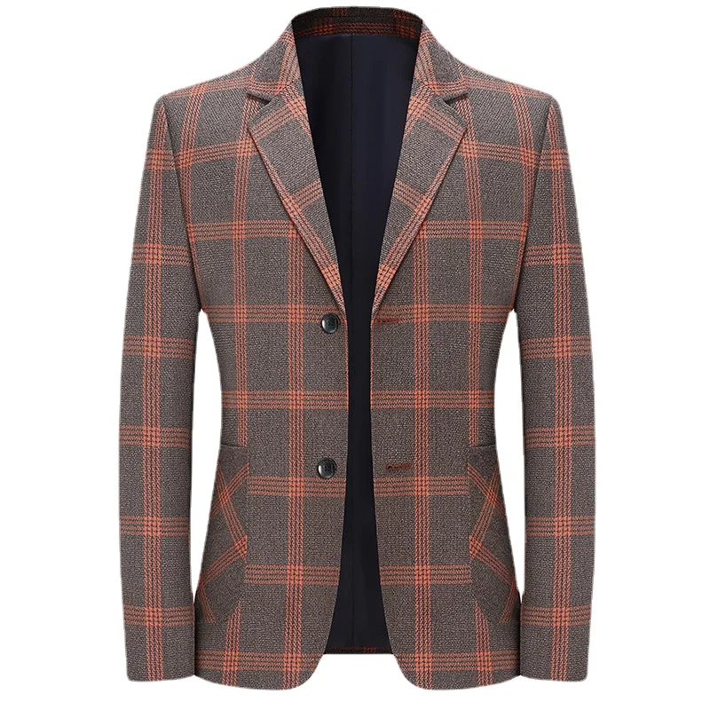 

2023 Fashion Suit Jacket New Men's Casual Boutique Plaid Suit Coat Men's Slim Fit Business Dress Blazers Jacket Plus Size 4XL