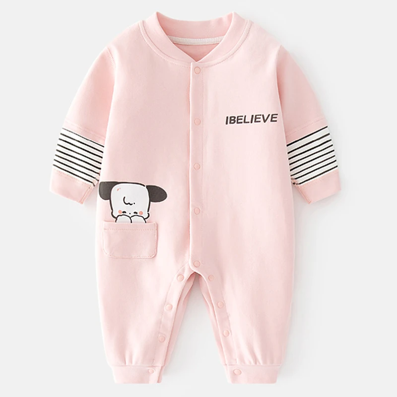 

Spring Fall Toddler Boy Outfits Cartoon Cute Long Sleeve Cotton Stripe Baby Romper Newborn Girl Clothes Infant Clothing BC2270-1