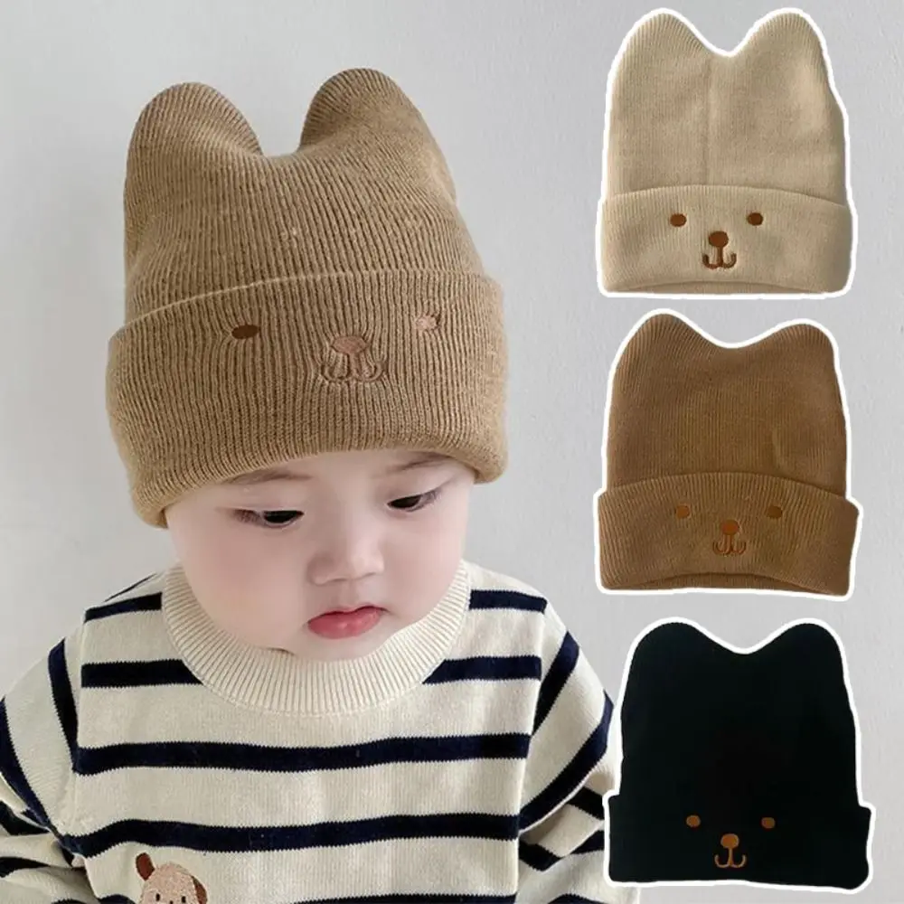 Fashion Cute Beanie Cap Autumn Winter Thicken Pullover Hat Cold Proof Toddler Knitted Hat