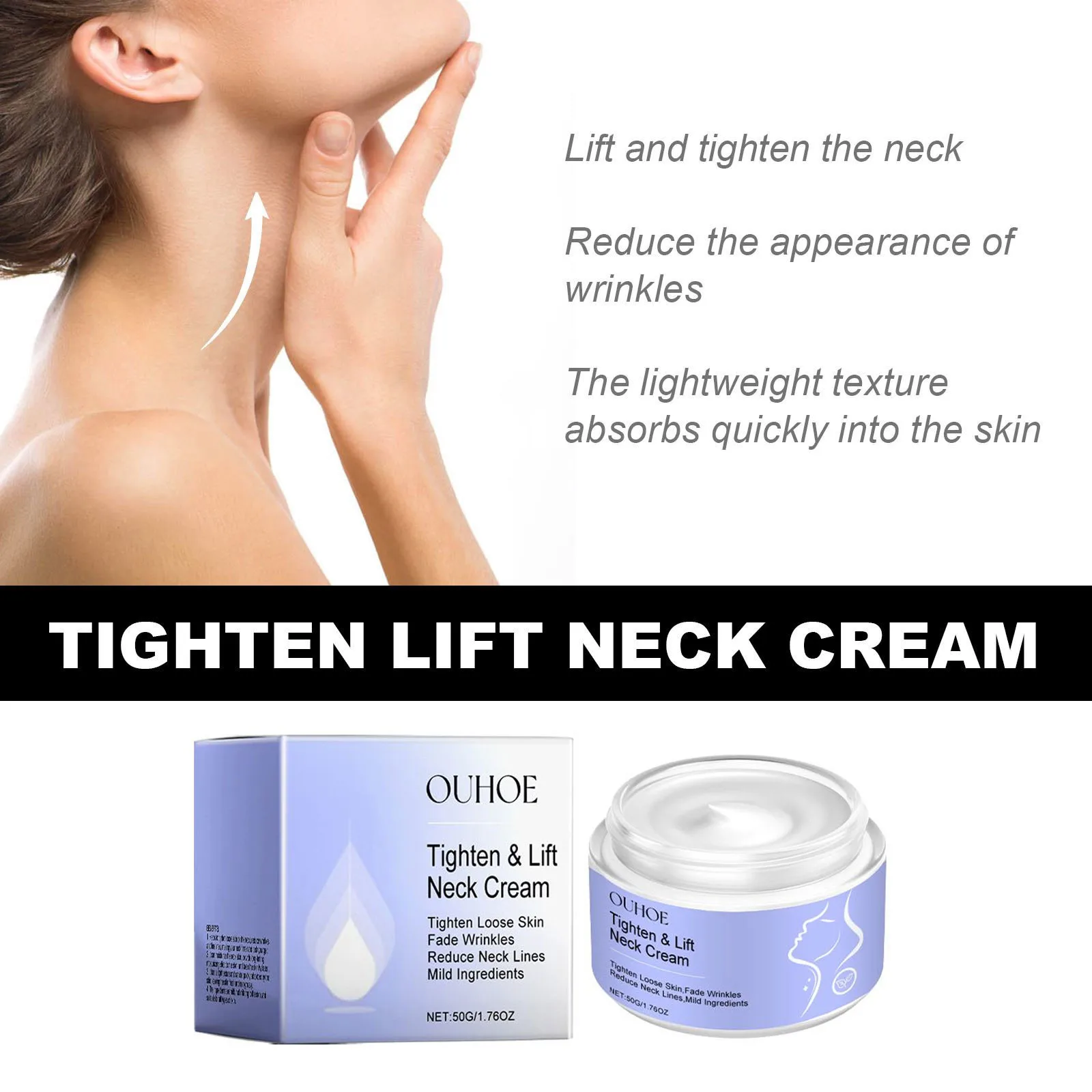 Neck cream anti fine lines tightening lifting firming eliminating double chin brightening smoothing moisturizer skin care