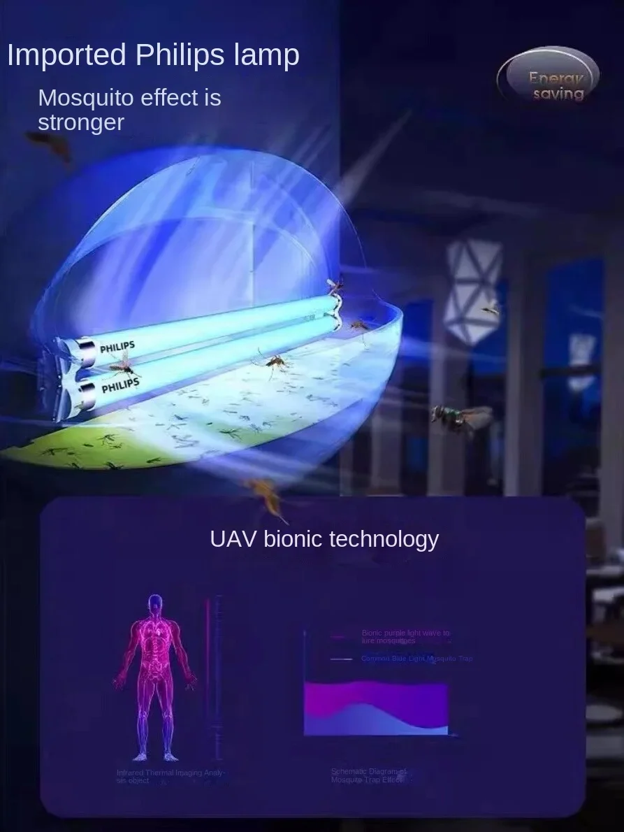 Philips Ultraviolet Lamps for Mosquitoes, Quiet Sticky Mosquito Traps, Insect Killers for Home, Restaurant, Hotel, and Kitchen