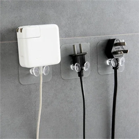 

20 Wall Adhesive Hanger Power Plug Socket Holder Kitchen Stealth Hook Punch-free Wall Storage Hook Bathroom