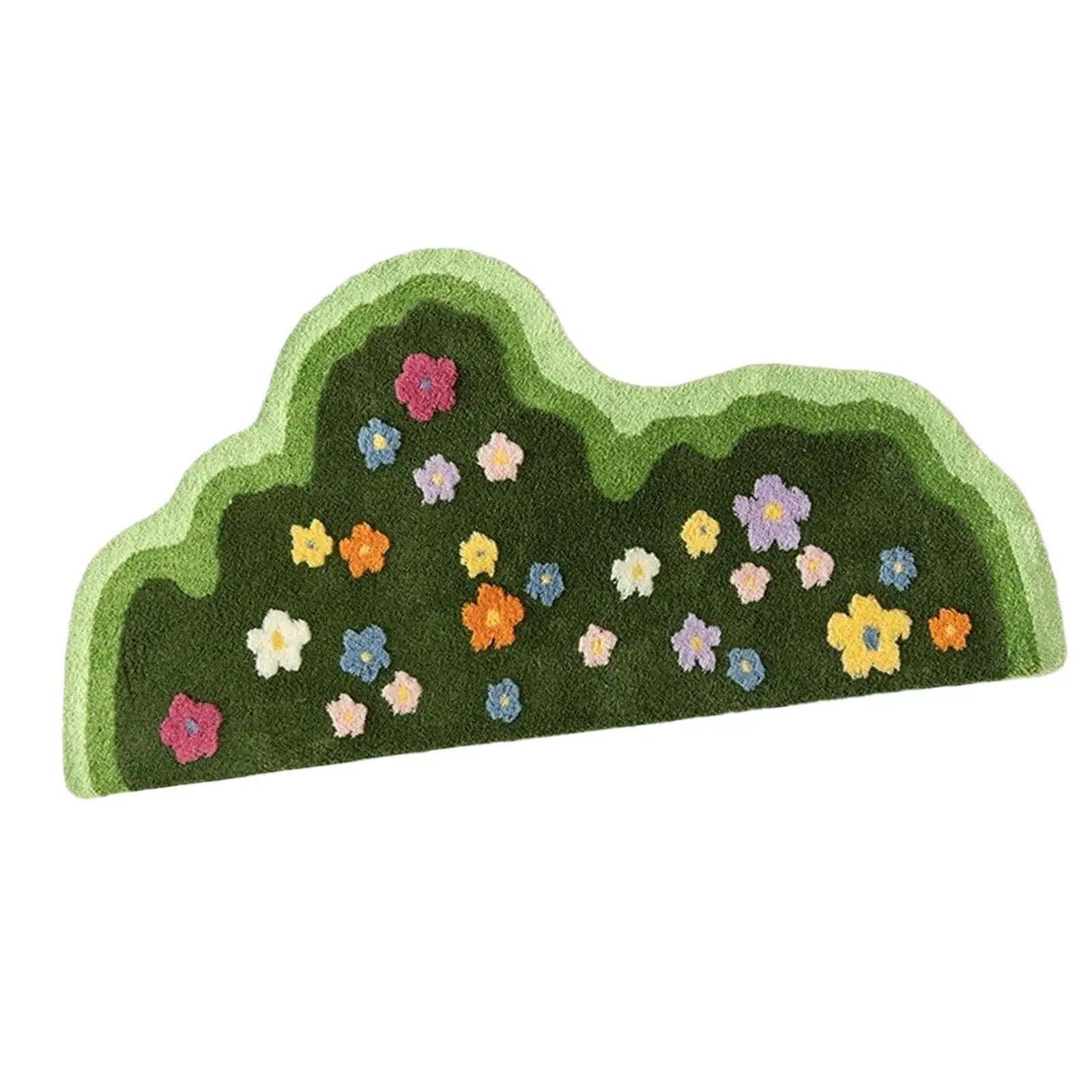 Plants Flower Rug Washable Dirty Resistant Irregular Aesthetic Art Decor Rug Bedside Rug Decorative Carpet for Household Bedroom