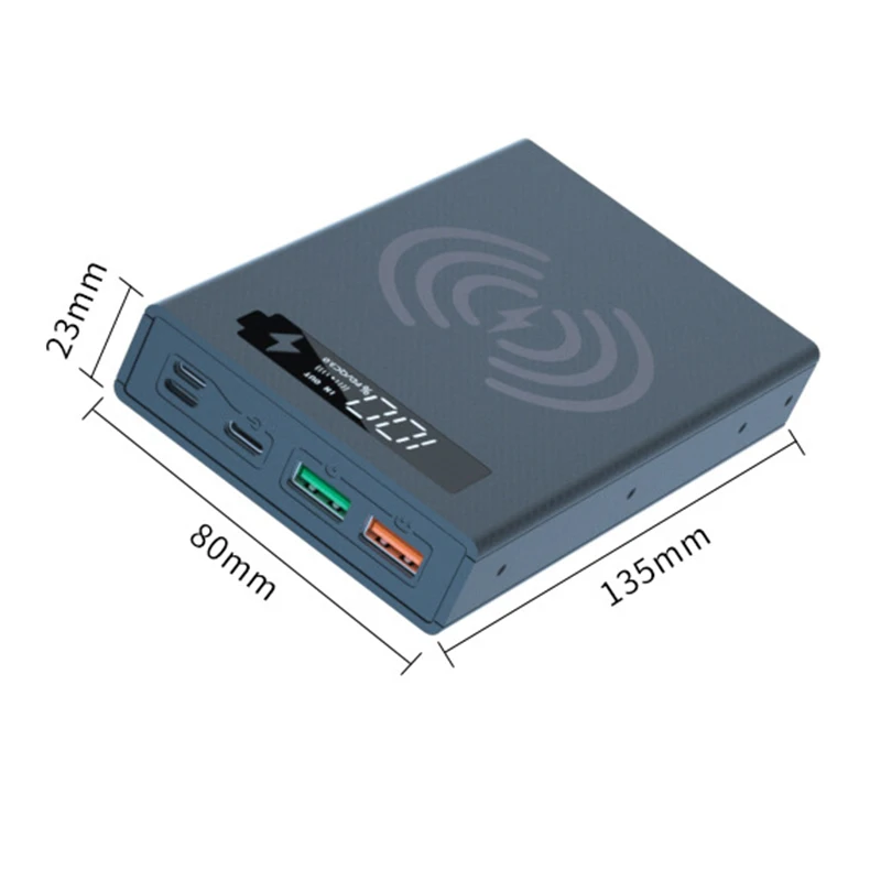 Battery Holder 18650 Battery Holder Detachable Power Bank Case 12V PD QC3.0 USB C Quick Wireless Charging DIY Shell 5*18650 Battery Storage Box