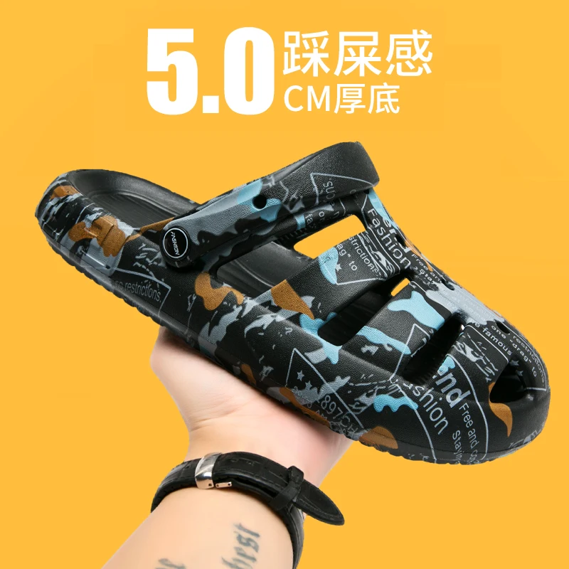 

Повседневные сандалии для мужчин, стильная продуманная эластичная Мужская обувь с защитой от загрязнений