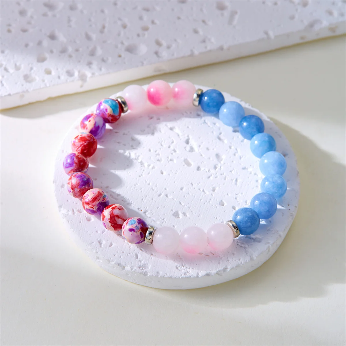 Crystal healing bracelets with elastic fit