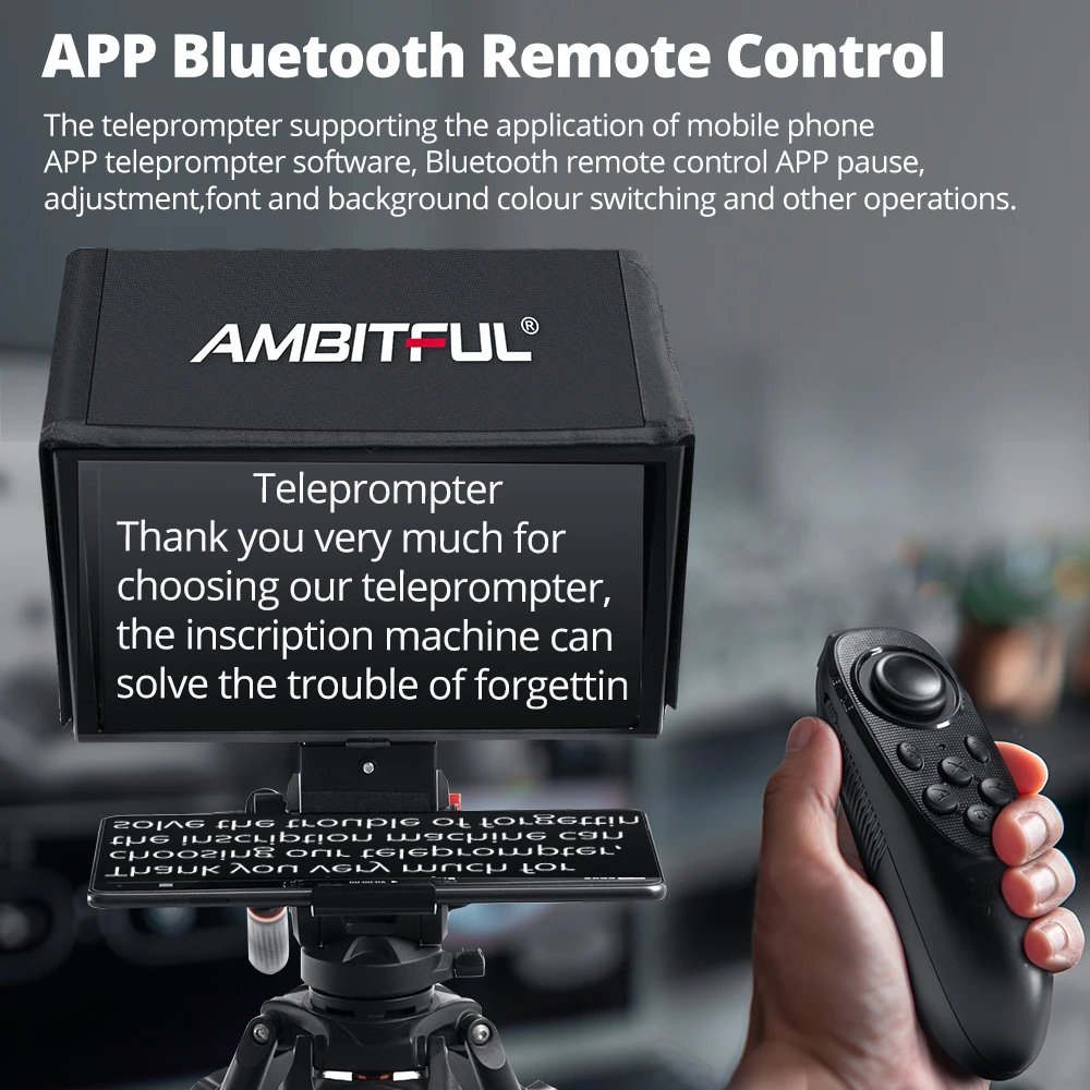 Ambitful T14Pro 대형 스크린 프롬프터 전문 인터뷰 접이식 텔레프롬프터 스마트폰 DSLR 카메라 라이브 비디오 녹화