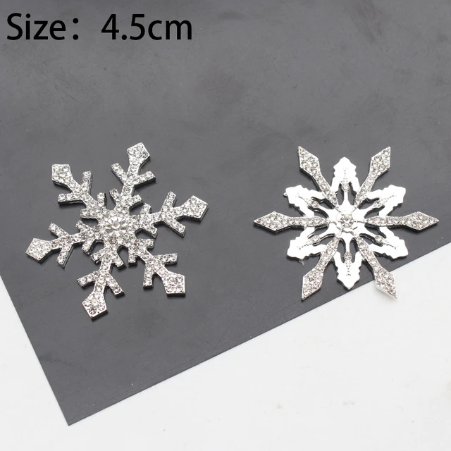 Set of 12 Snowflake Small Iron On Rhinestone Transfers