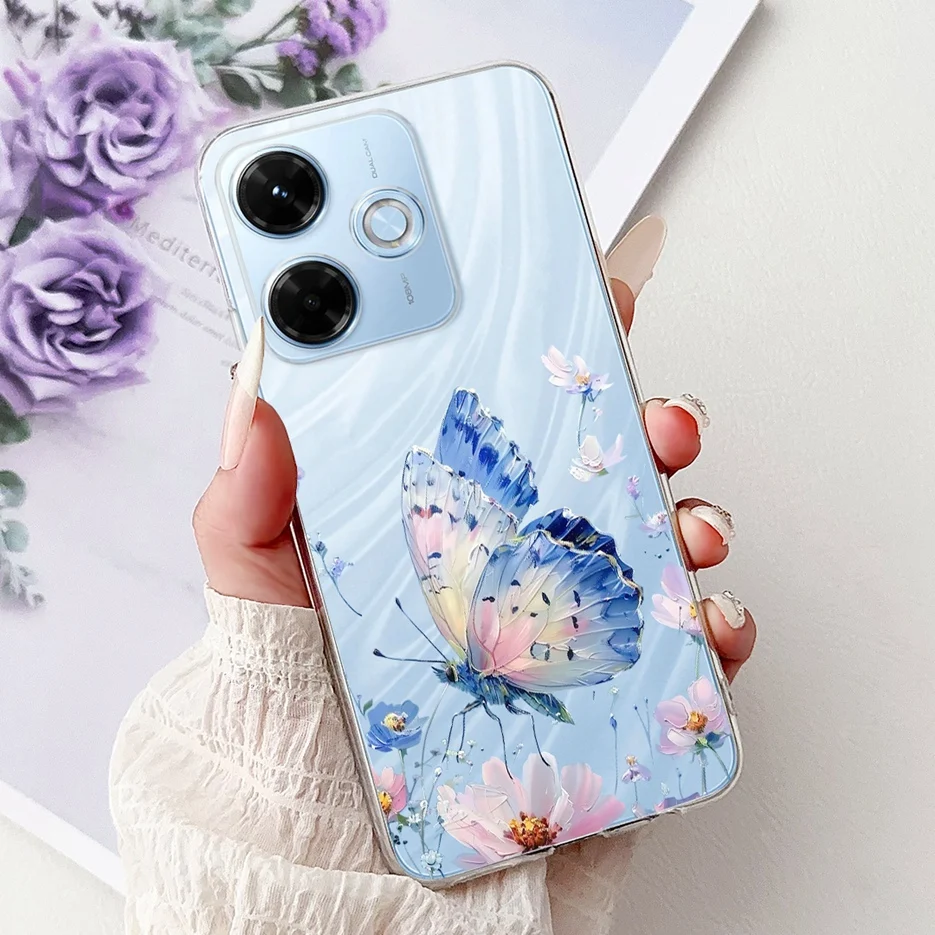 Luxury Painted Clear Silicone Phone Case - Soft Shell Cover for Xiaomi Redmi 13 Series