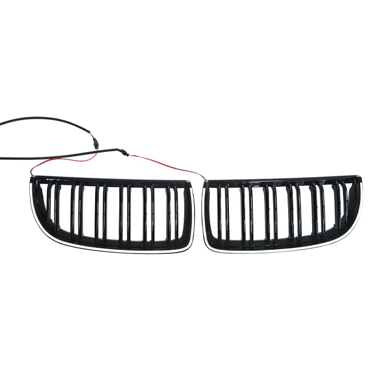 Illuminated LED Glossy Black Front Grille (Dual-Line Style for E90 3-Series 4-D