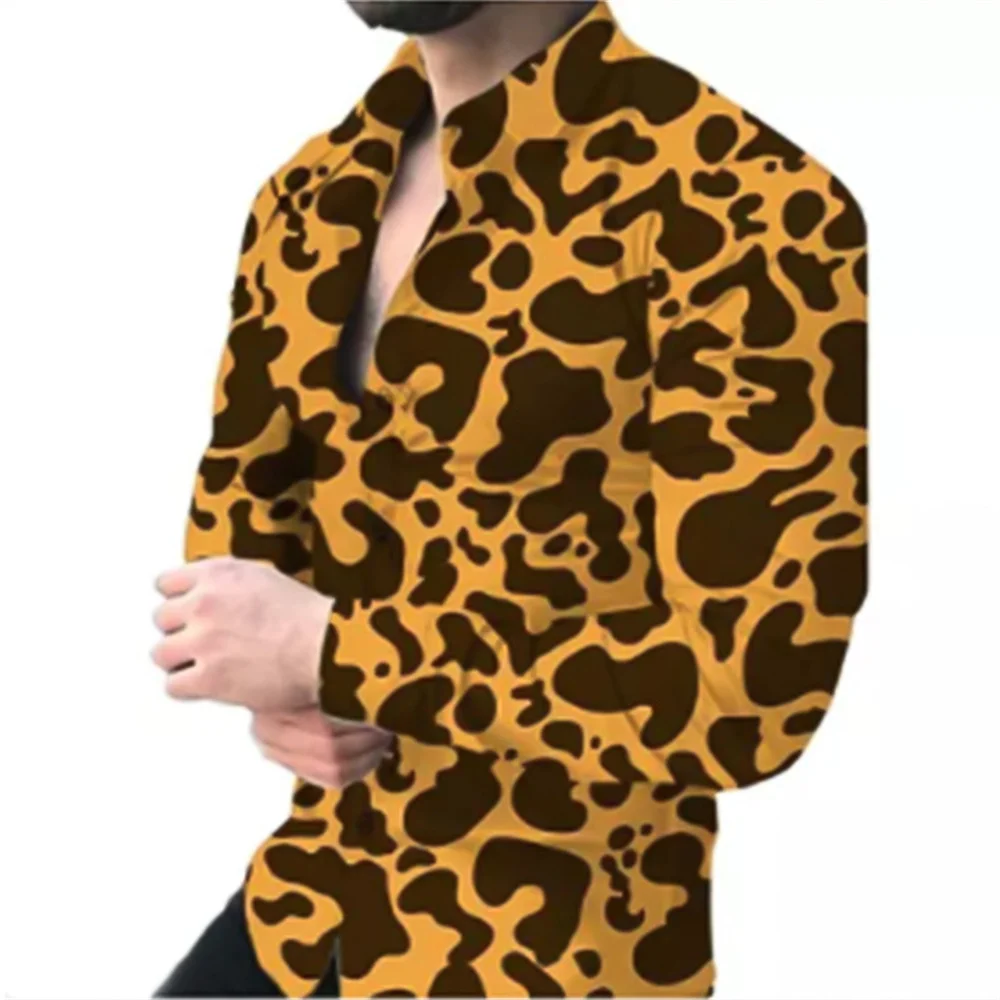thumbnail image 1 of Camisa de manga larga con estampado de leopardo informal para hombre y mujer, nueva primavera y otoño de 2024, camisa de talla grande para hombre y mujer, ropa unisex, 1 of 4