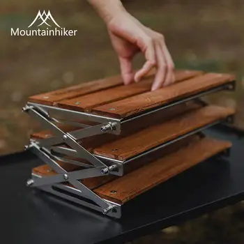 Mountainhiker 야외 캠핑 랙, 휴대하기 쉬운 3 단 랙, 피크닉 캠핑 바베큐 접이식 테이블