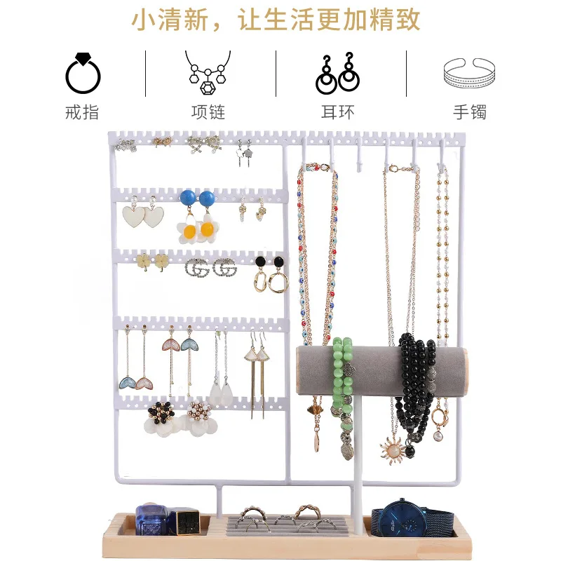 Earring Holder Organizer with108 Holes, Jewelry Organizer Stand with Necklace Holder, Earring Organizer, Bracelet Display Stand