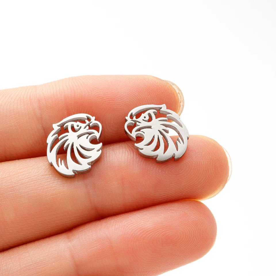 thumbnail image 2 of Bear And Eagle Stud Earrings, Unique Handmade Stud Earrings 2 of 11