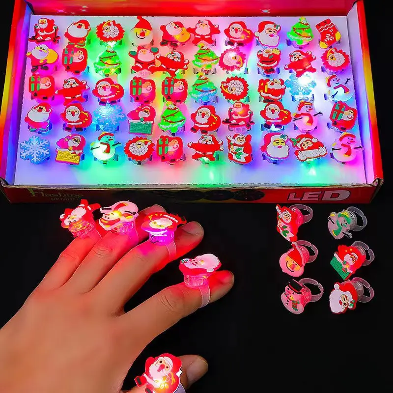50 Stück Halloween-Dekorationen, kreativer süßer Kürbis, Geister-Augenringe für Kinder, Halloween, leuchtende Ringe, LED-Blitz-Fingerring